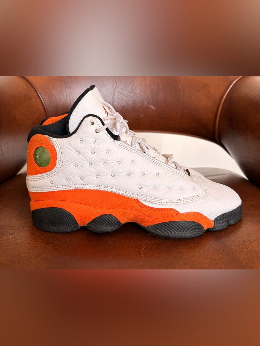 Jordan 13 Retro Starfish Sneakers US 7Y Orange and White Sneaker Shoe Classic